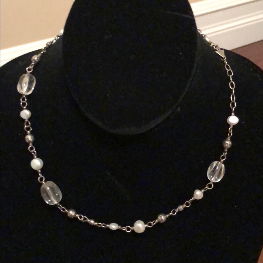 Silpada Sterling Silver and crystal 18” necklace